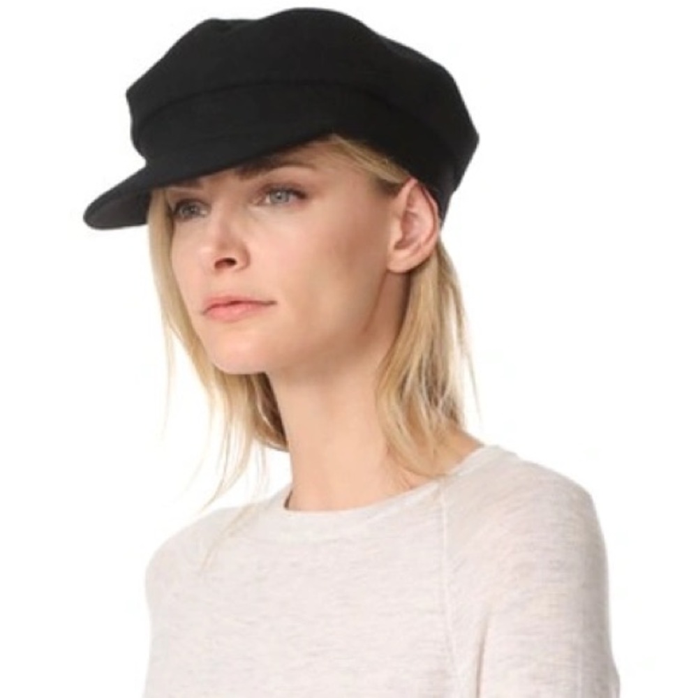 Janessa Leone Black Wool Mattie Hat